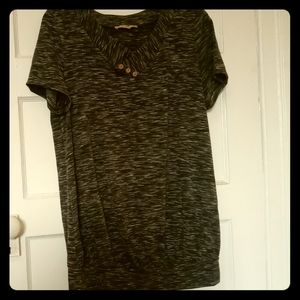 V neck marled blouse